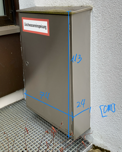 Gloria Löschwassereinspeisungskasten - Edelstahl  74x113x24 cm