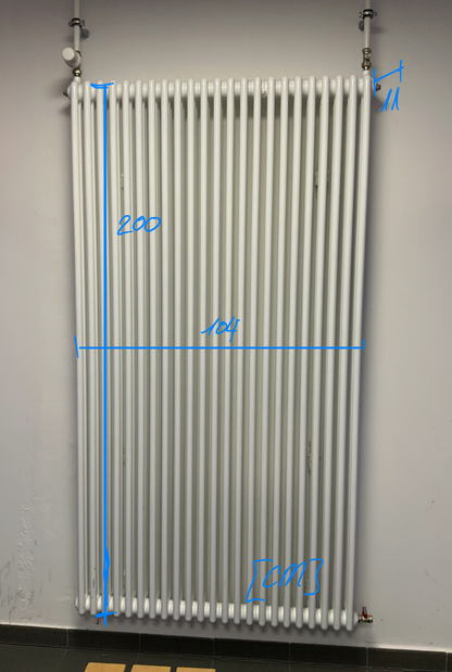 3 Säulen-Heizkörper - Stahl  104x200x11 cm