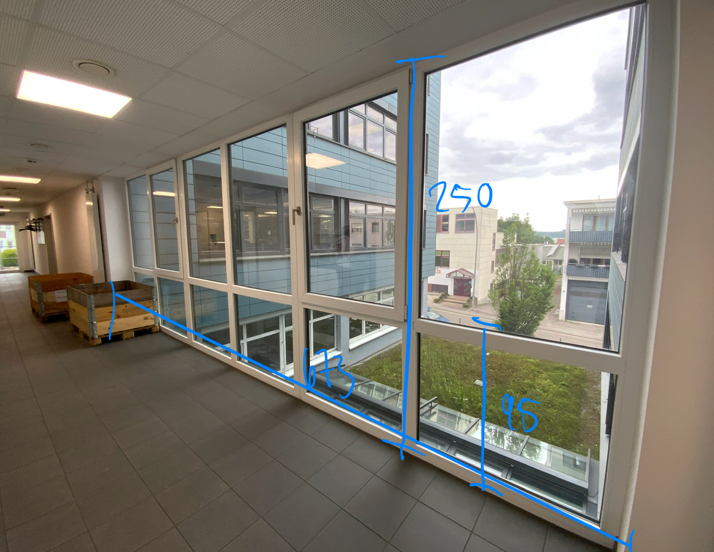Fenster- Fassadenelement 6-teilig Kunststoff 671x249x8 cm