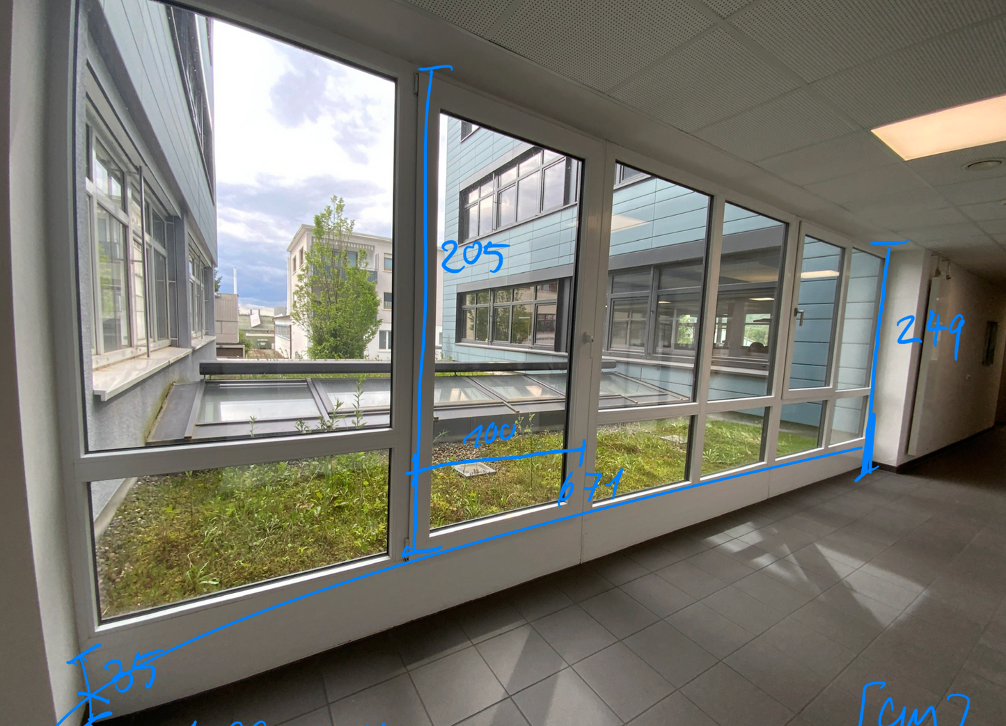 6-teiliges Fenster/Fassadenelement - Kunststoff/Aluminium671x249x8