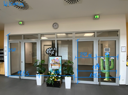 Systemtrennwand - Alu/Glas 577x250x6.5 cm