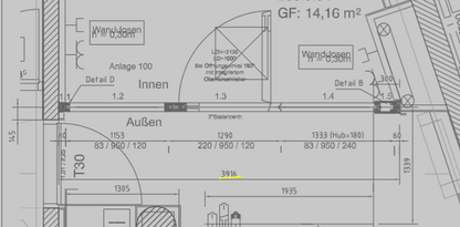 2x Modulare Trennwandanlage mit Fluchttür & Akustik Dorma Hüppe