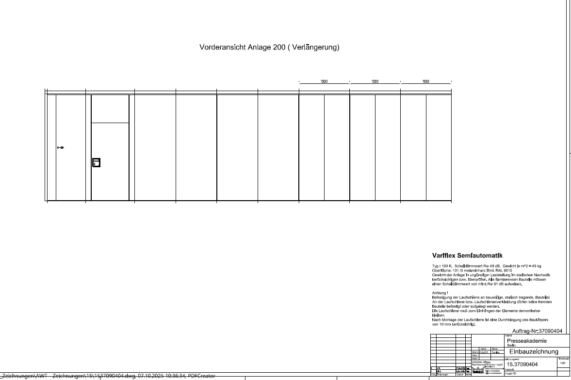 2x Modulare Trennwandanlage mit Fluchttür & Akustik Dorma Hüppe