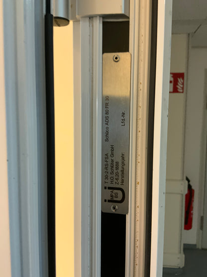 Schüco T30-1-RS-FSA Brandschutztür 1900 x 2400 mm | einflügelig mit Festverglasung