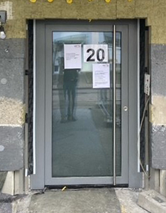 Tür / Türanlage DIN R - Außen - Aluminium mit Glaseinsatz 1160x2055mm BxH