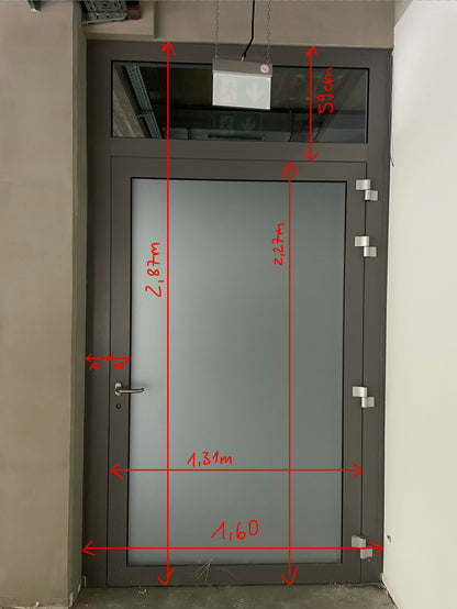 Alu-Brandschutztüren mit Oberlicht T30-1-RS Kawneer AA 720 FR