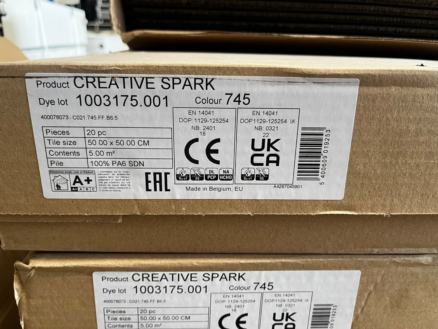 IVC Teppichfliesen „Creative Spark“ 50 x 50 cm Grau-Braun – Neuware