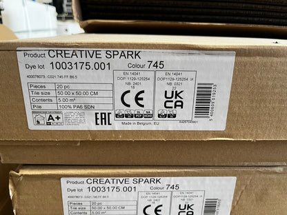 IVC Teppichfliesen „Creative Spark“ 50 x 50 cm Grau-Braun – Neuware