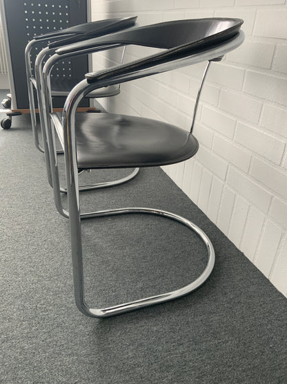 Canasta Freischwinger - Aluminium/Leder