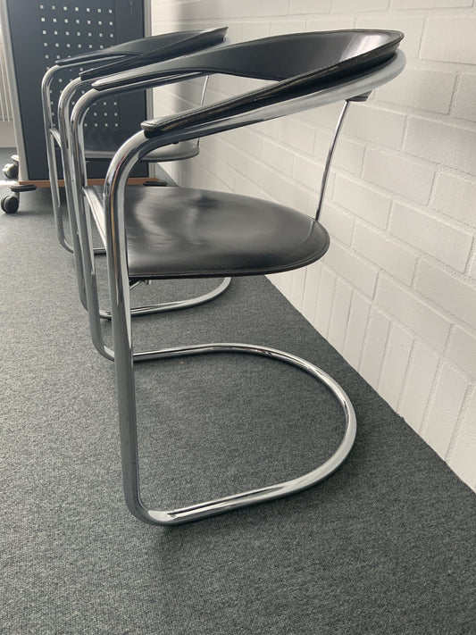 Canasta Freischwinger - Aluminium/Leder