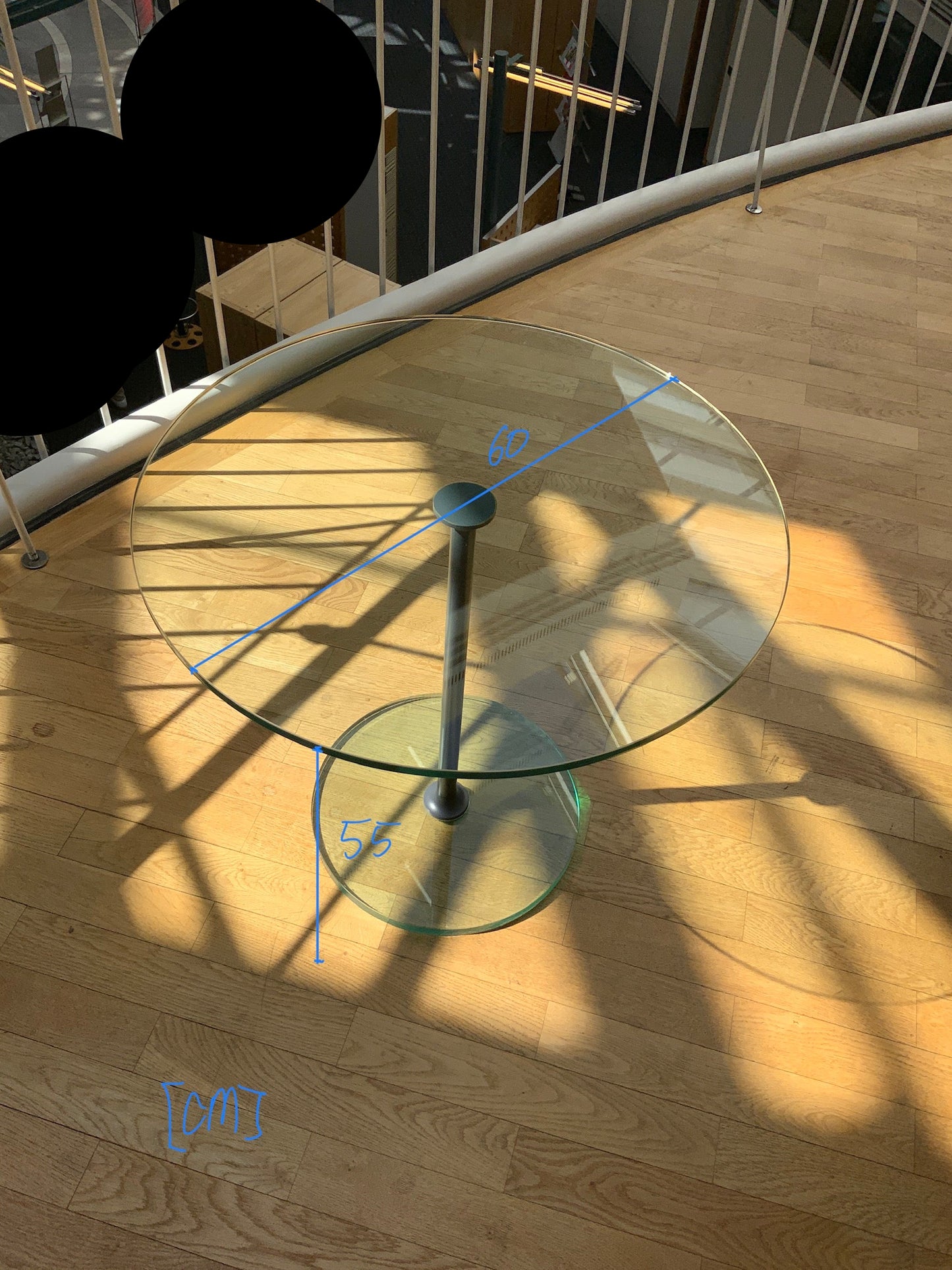 Beistelltisch - Glasfuß - Ø60 H55 cm