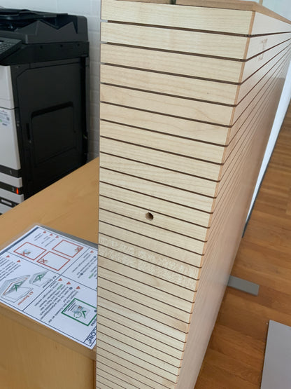 Raumtrennelement mit Glasaufsatz - Holz/Glas 150x158x12cm