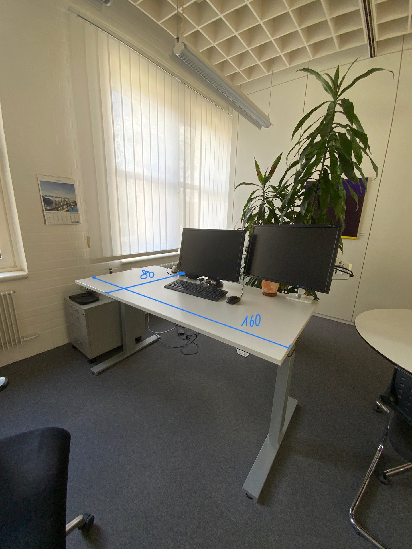 Bürotisch - Höhenverstellbar 160x75x80