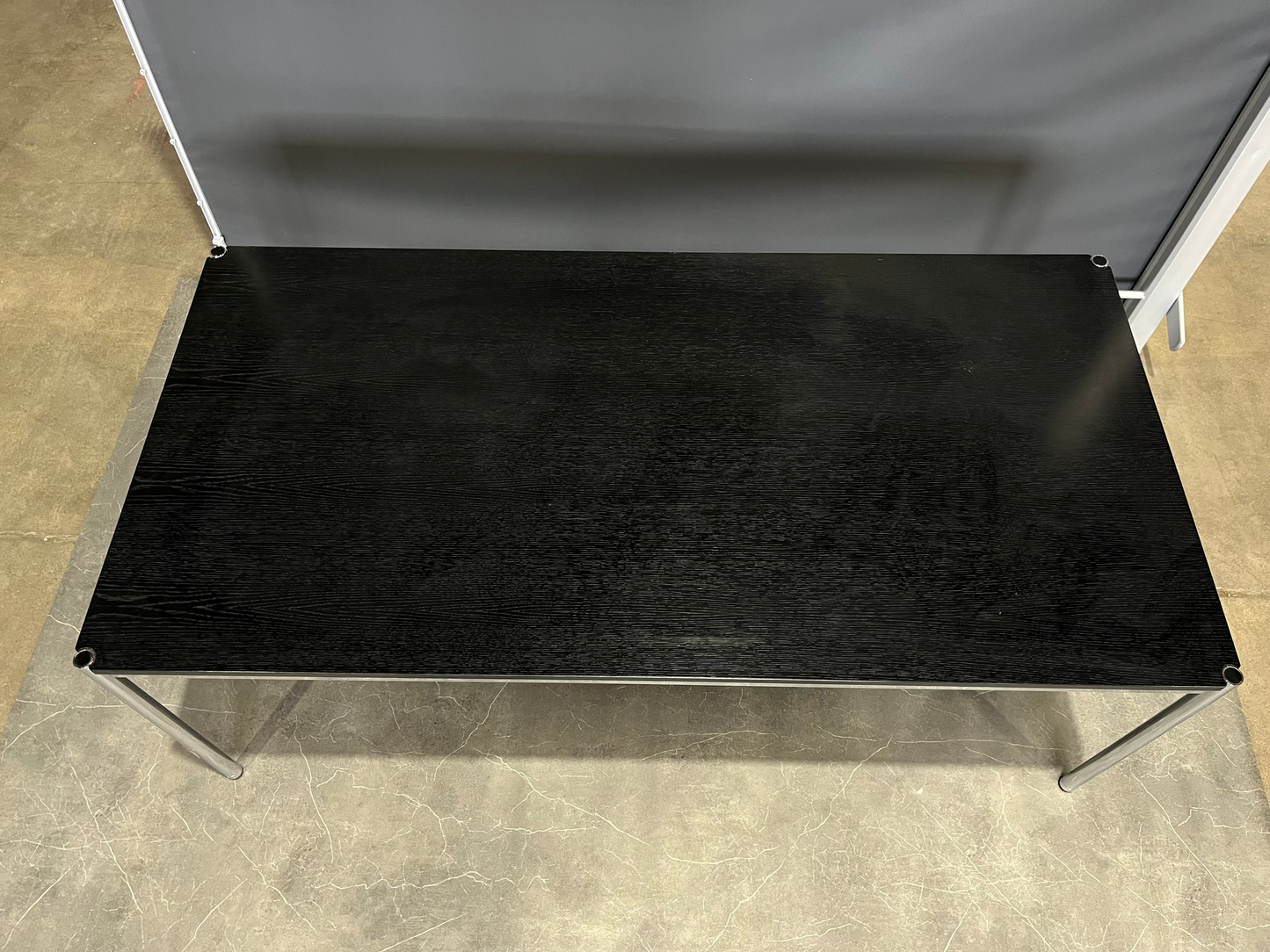 USM Haller Tisch, Eiche furniert, lackiert, schwarz, 2000 x 1000 x 740