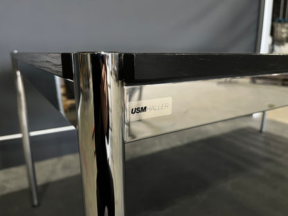 USM Haller Tisch, Eiche furniert, lackiert, schwarz, 2000 x 1000 x 740