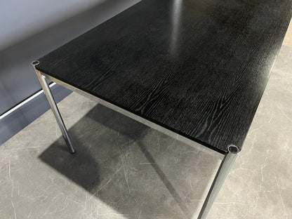 USM Haller Tisch, Eiche furniert, lackiert, schwarz, 2000 x 1000 x 740