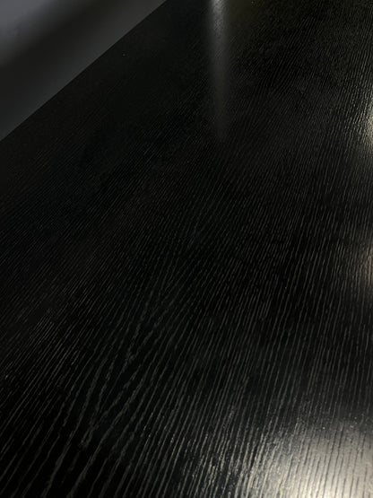 USM Haller Tisch, Eiche furniert, lackiert, schwarz, 2000 x 1000 x 740