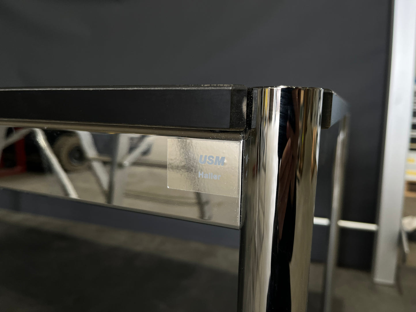 USM Haller Tisch, Linoleum, schwarz, 2000 x 1000 x 740