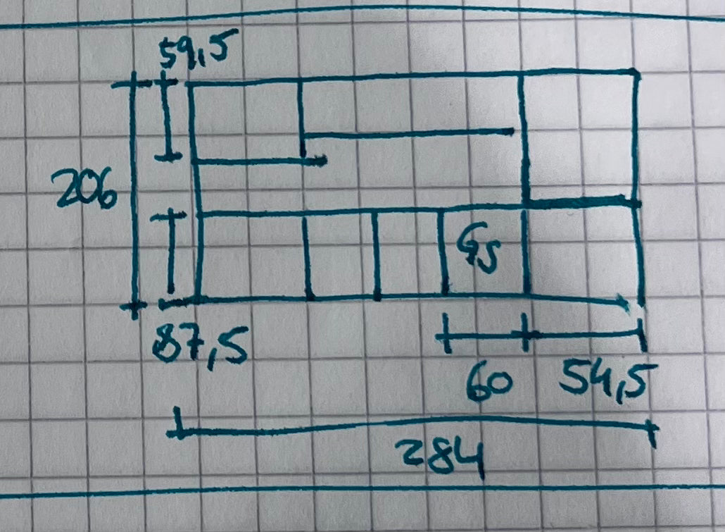 Einbauküche 284x206x60cm
