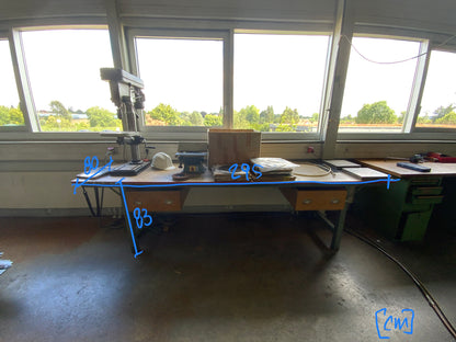 Werkbank mit Schubkästen - Metall/Holzauflage 2950x830x800mm