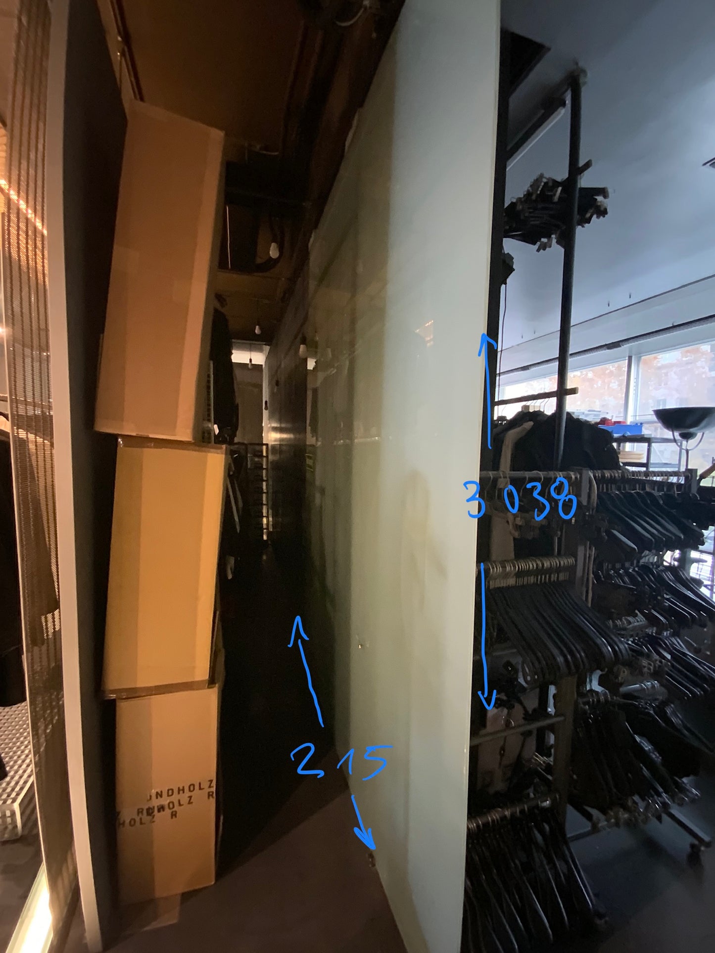 Ganzglasschiebetür - Glas 215x300x1cm