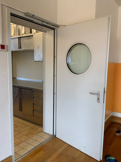 BS-Tür / Türanlage mit Rundglas- T30-1 FSA - innen - Metall- DIN R - 98x211.5x20cm