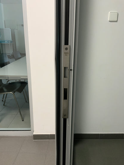Brandschutztür mit Glaseinsatz 2-flüglig - T30 RS - innen DIN L - Aluminium/Glas 200x246x8
