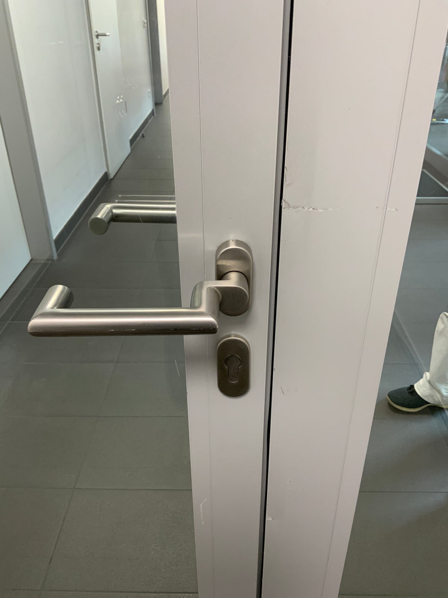 Brandschutztür-Tür mit Glaseinsatz 2-flüglig - T30 RS - innen DIN R - Aluminium/Glas 174x245x8