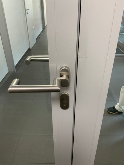 Brandschutztür-Tür mit Glaseinsatz 2-flüglig - T30 RS - innen DIN R - Aluminium/Glas 174x245x8