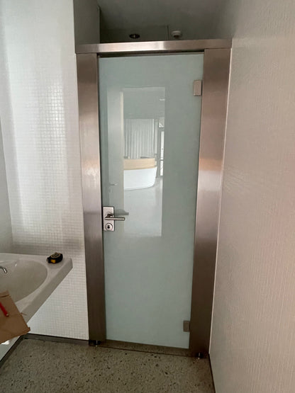 WC Trennwand WC Kabinen Edelstahl mit Glastür