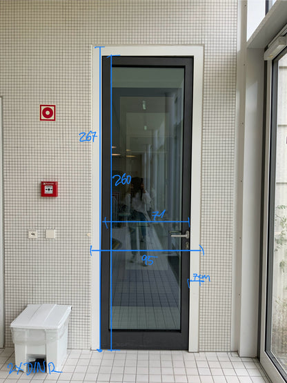 Tür/Türanlage DIN R - Aluminium/Glas 95x267x7cm