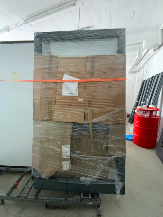 SCHÜCO Brandschutztür T30-1-RS-FSA DIN L - Alu/Glas 131x223x15cm