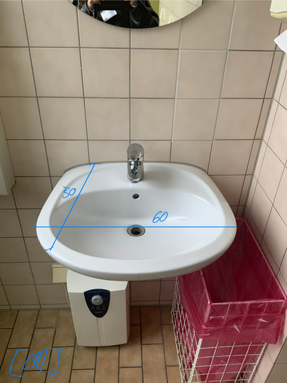 Waschbecken - Keramik 60x15x50 cm