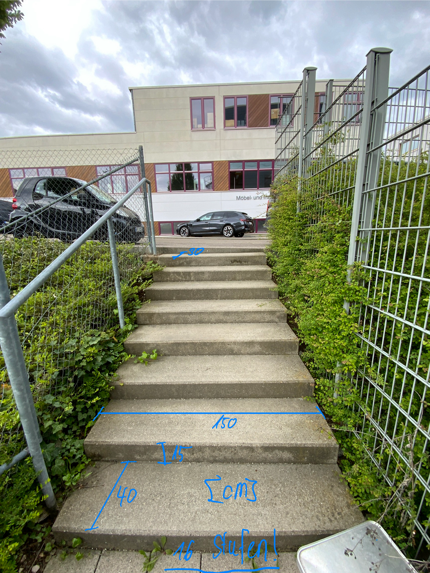 Treppenanlage (Stufen) - außen - Beton 150x15x40 cm