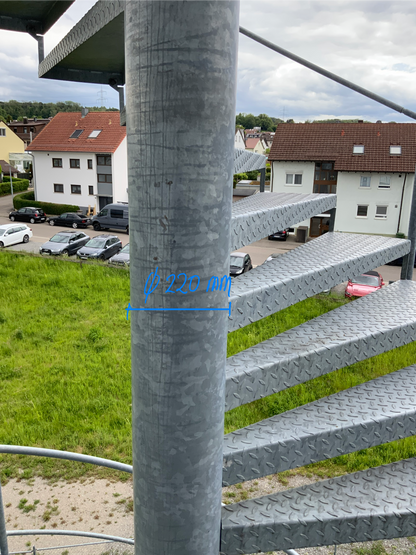 Treppenanlage/Spindeltreppe - Außen - Stahl - Ø 3020mm