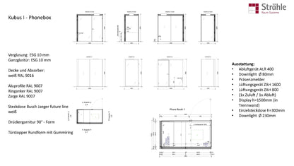 Strähle Kubus I Telefonbox 220x120.3x230cm