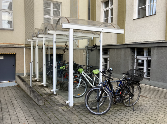 Fahrradunterstand aus Stahl & Glas – ca. 6,0 × 2,4 m – ReUse - Berlin