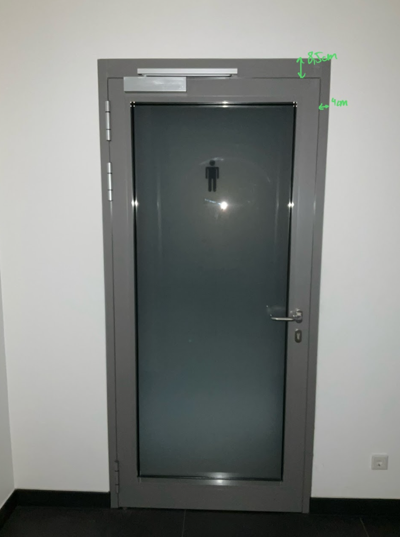 Brandschutztür Glas, T30-1 RS-FSA, Schüco ADS 80 FR 30, B1050 / H2220 (DIN L/R)