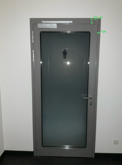 Brandschutztür Glas, T30-1 RS-FSA, Schüco ADS 80 FR 30, B1050 / H2220 (DIN L/R)