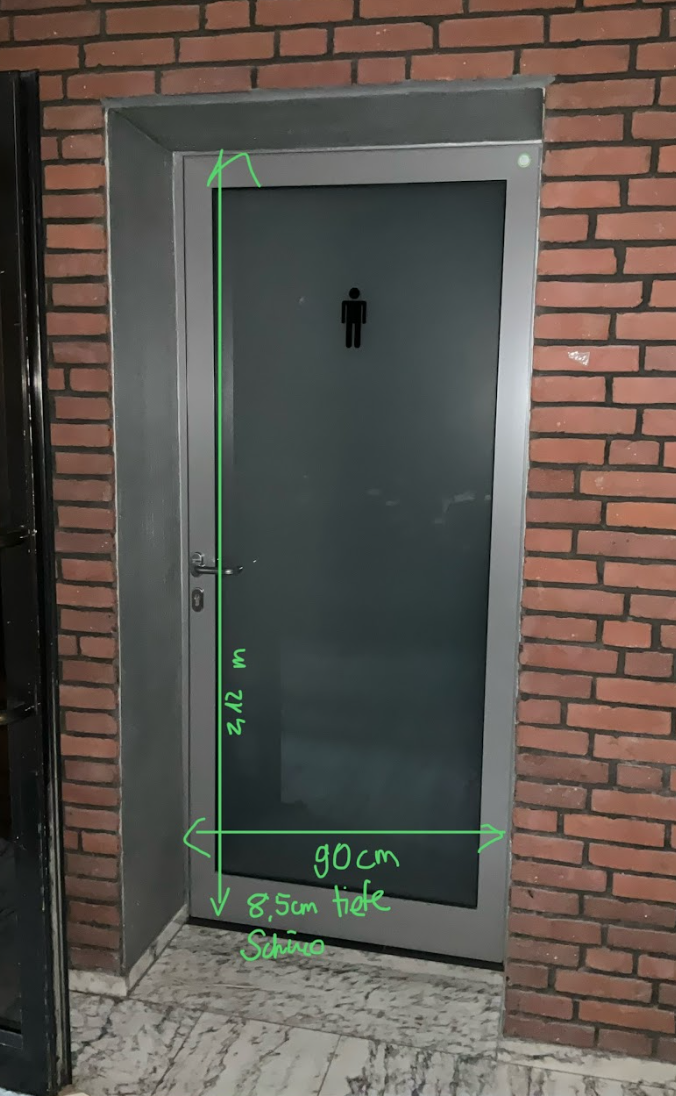 Brandschutztür Glas, T30-1 RS-FSA, Schüco ADS 80 FR 30, B1050 / H2220 (DIN L/R)