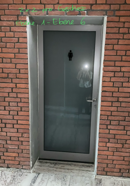 Brandschutztür Glas, T30-1 RS-FSA, Schüco ADS 80 FR 30, B1050 / H2220 (DIN L/R)