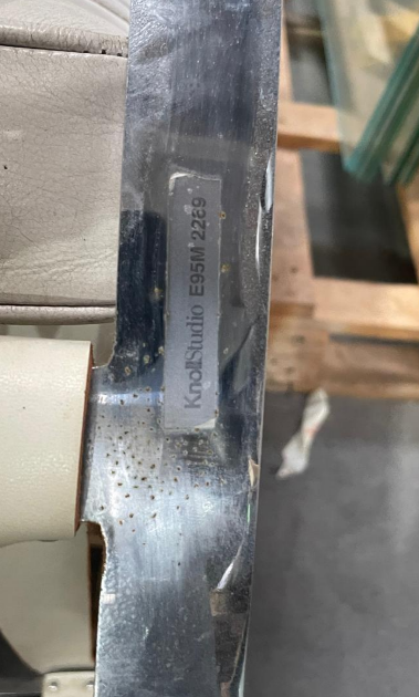 Knoll International, Barcelona Ledersessel, weiß/creme