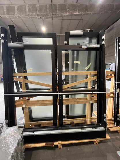 Doppelflügelige Brandschutztür Glas T30-2-RS-FSA B1870 H2500 (DinR Klinke)