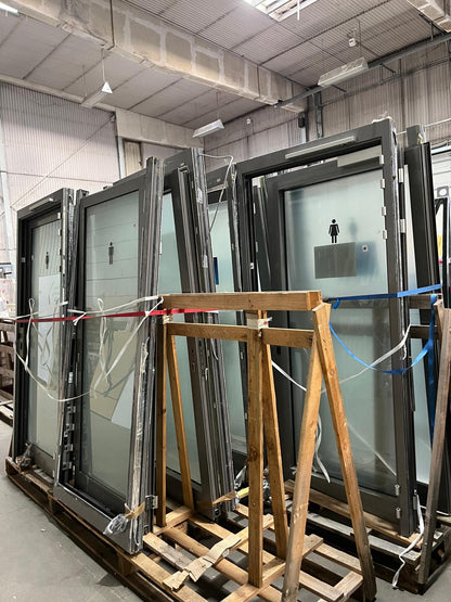 Brandschutztür Glas, T30-1 RS-FSA, Schüco ADS 80 FR 30, B1050 / H2220 (DIN L/R)