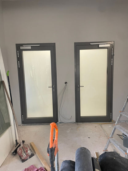 Brandschutztür Glas, T30-1 RS-FSA, Schüco ADS 80 FR 30, B1050 / H2220 (DIN L/R)