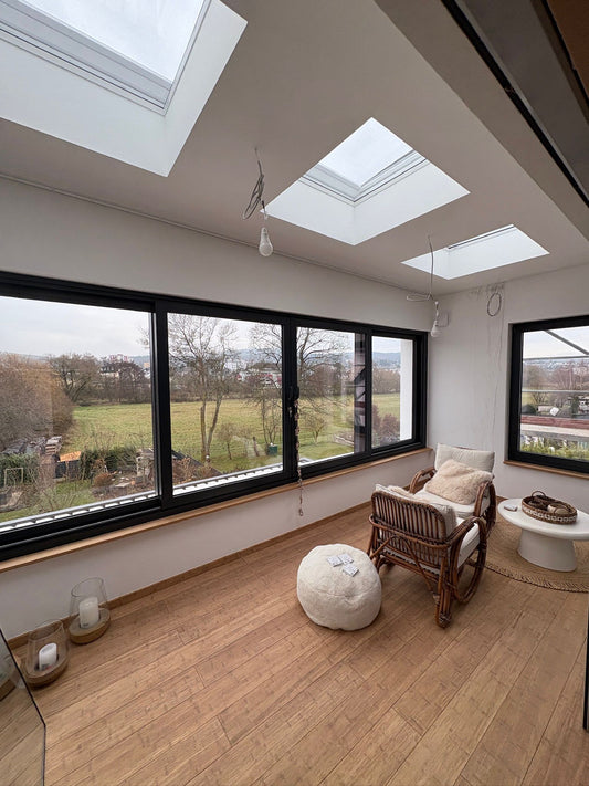 Fensteranlage – 5.000 mm Breite x 1.395 mm Höhe ESG4, U-Wert = 0,7 W/m²K (Neu)