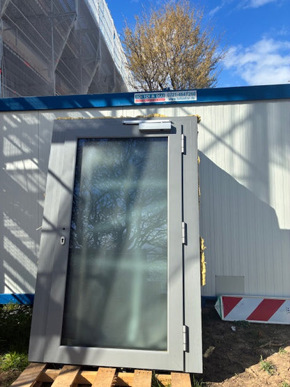 Tür / Türanlage DIN R - Außen - Aluminium mit Glaseinsatz 1160x2055mm BxH