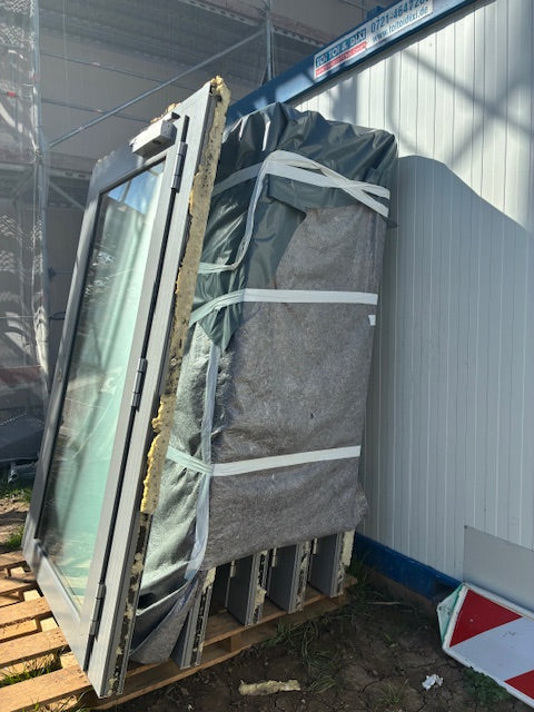 Tür / Türanlage DIN R - Außen - Aluminium mit Glaseinsatz 1160x2055mm BxH